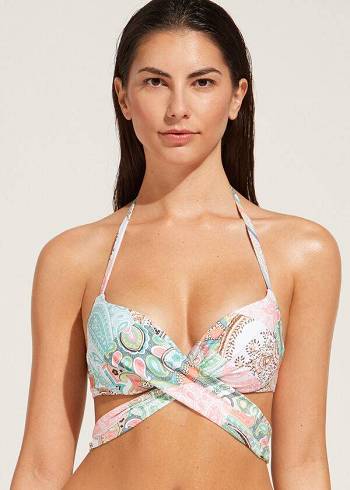 Arriba De Bikini Calzedonia Acolchado Push-Up Saint Tropez Mujer Azules | CL1876UT