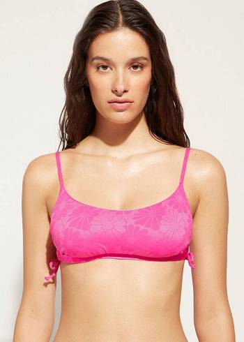 Arriba De Bikini Calzedonia Acolchado Tank-Estilo Antibes Mujer Rosas | CL1883FM