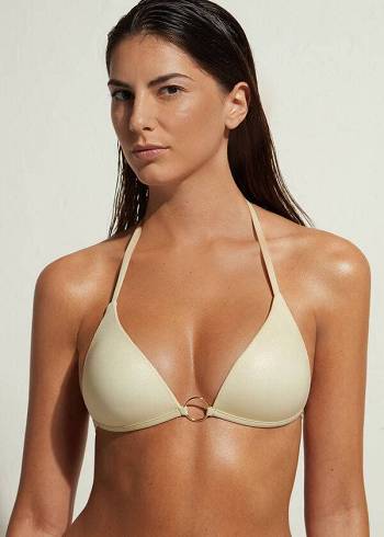 Arriba De Bikini Calzedonia Acolchado Triangle Abu Dhabi Mujer Doradas | CL1892VD