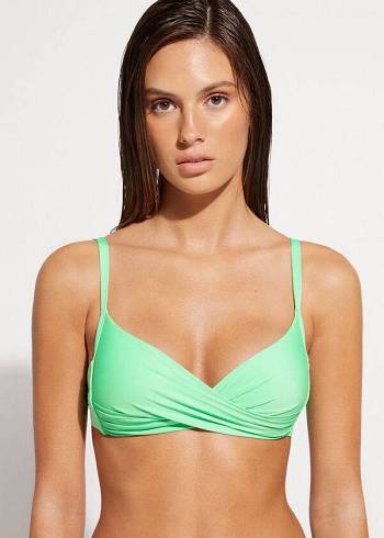 Arriba De Bikini Calzedonia Acolchado Triangle Indonesia Eco cobey Mujer Verde Menta | CL1912JJ