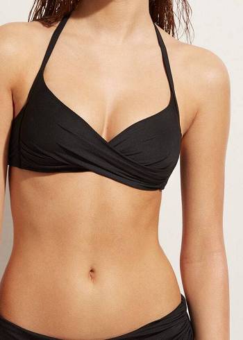 Arriba De Bikini Calzedonia Acolchado Triangle Indonesia Eco Sexy Mujer Negras | CL1924EX