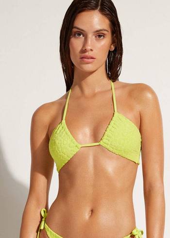Arriba De Bikini Calzedonia Drawstring Bandeau Bangkok Mujer Verde | CL1708XF