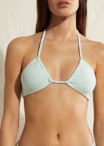 Arriba De Bikini Calzedonia Drawstring Bandeau Beverly Hills Eco Mujer Azules | CL1710VD