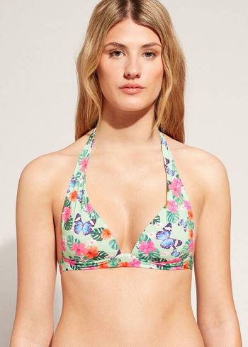 Arriba De Bikini Calzedonia Graduated Acolchado Triangle Malibu Mujer Multicolor | CL1743RW