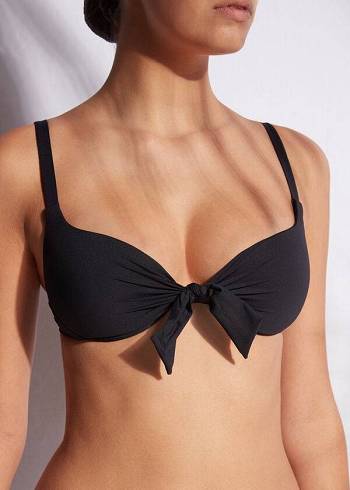 Arriba De Bikini Calzedonia Patrizia Indonesia Push-Up Mujer Negras | CL1938JJ