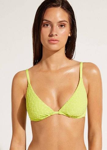 Arriba De Bikini Calzedonia Removable Padding Push Up Bangkok Mujer Verde | CL1956OR