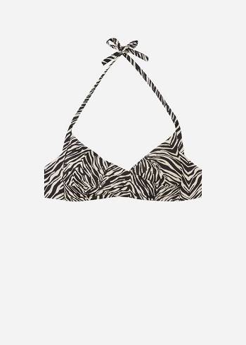 Arriba De Bikini Calzedonia Soft Acolchado Triangle Nairobi Mujer Negras | CL1970VD