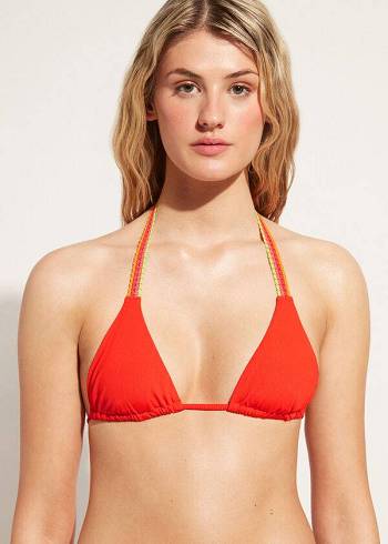 Arriba De Bikini Calzedonia String Triangle Berlino Mujer Rojas | CL1971BC