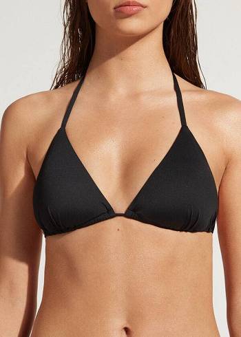Arriba De Bikini Calzedonia String Triangle Indonesia Mujer Negras | CL1972NB