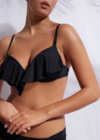 Arriba De Bikini Calzedonia Super Acolchado Push Up Indonesia Eco cobey Mujer Negras | CL1976EX