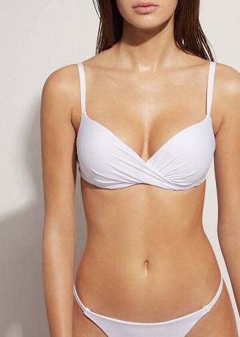 Arriba De Bikini Calzedonia Super Acolchado Push Up Indonesia Eco cobey Mujer Blancas | CL1977RW