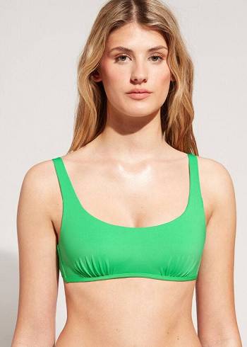 Arriba De Bikini Calzedonia Tank Estilo Indonesia Eco rosa Mujer Verde | CL1995CE