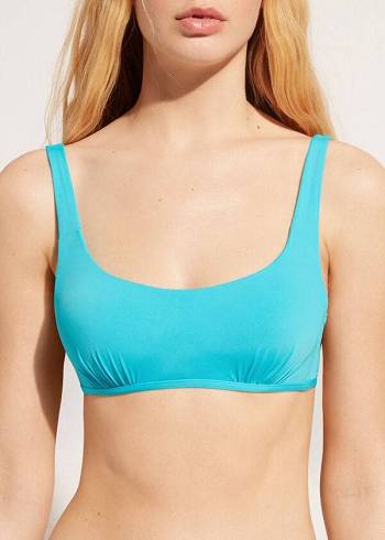 Arriba De Bikini Calzedonia Tank-Estilo Indonesia Mujer Turquesa Verde | CL2009PQ