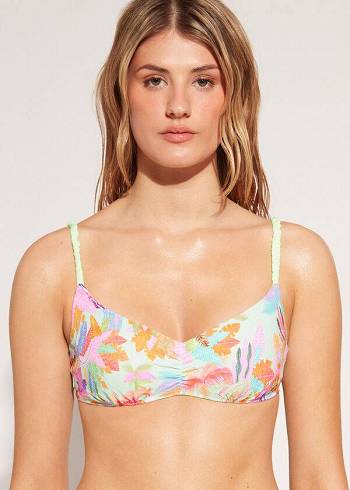 Arriba De Bikini Calzedonia Tank-Estilo Tahiti Mujer Verde | CL2018LH