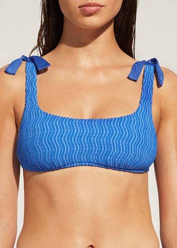 Arriba De Bikini Calzedonia Tank Mykonos Mujer Azules | CL1985SO