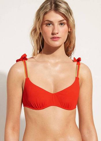 Arriba De Bikini Calzedonia Tank-style Berlino Mujer Rojas | CL2005YU