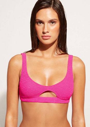 Arriba De Bikini Calzedonia Tank-style Cut Out Miami Mujer Rosas | CL2006UT