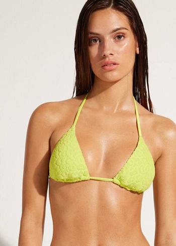 Arriba De Bikini Calzedonia Triangle String Bangkok Mujer Verde | CL2026QZ