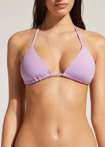 Arriba De Bikini Calzedonia Triangle String Indonesia Eco Mujer Moradas | CL2036AP