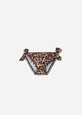 Bañadores Calzedonia Animal Print Bottom Bilbao Niños Negras Marrones | CL3019LH