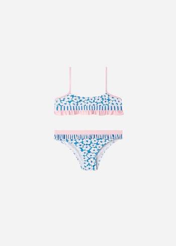 Bañadores Calzedonia Floral Two-Piece Aurora Niños Azules | CL3038MA