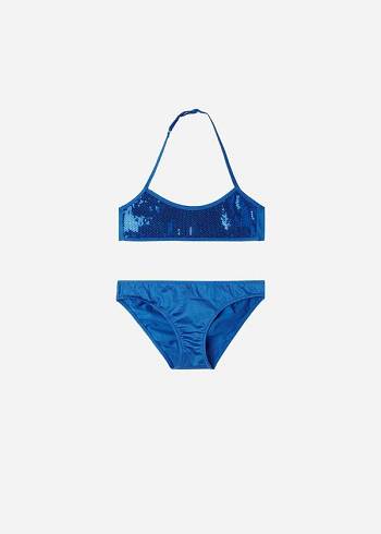 Bañadores Calzedonia Two-Piece Cannes Niños Azules | CL3069FM