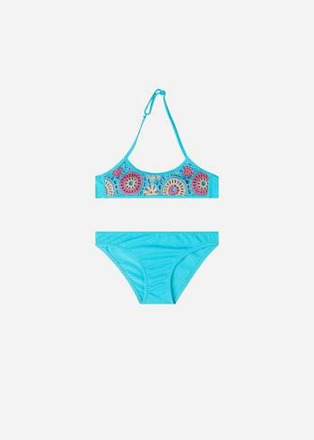 Bañadores Calzedonia Two Piece Capri Niños Turquesa | CL3054AP