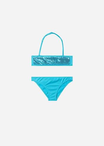 Bañadores Calzedonia Two-Piece Triangle Cannes Niños Turquesa | CL3079RW