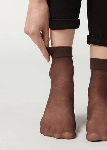 Calcetines Calzedonia 20 Denier Sheer Mujer Cafe | CL2310NB