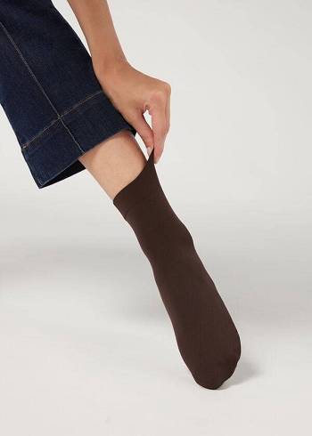 Calcetines Calzedonia 50 Denier Soft Touch Corta Mujer Cafe | CL2326MA