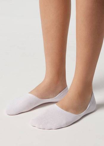 Calcetines Calzedonia Algodon Invisible Mujer Blancas | CL2204VD