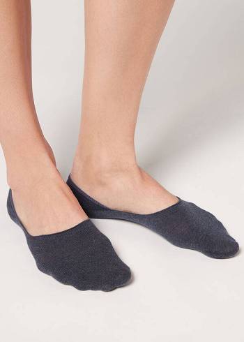 Calcetines Calzedonia Algodon Invisible Hombre Azul Marino | CL2909FM