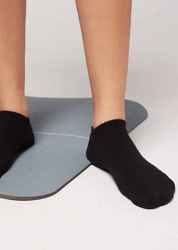 Calcetines Calzedonia Algodon No-Show Deporte Hombre Negras | CL2883DN