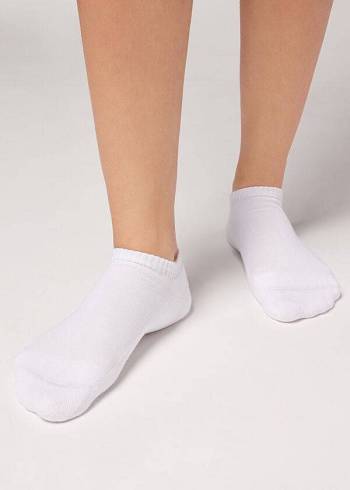 Calcetines Calzedonia Algodon No-Show Deporte Hombre Blancas | CL2884SO