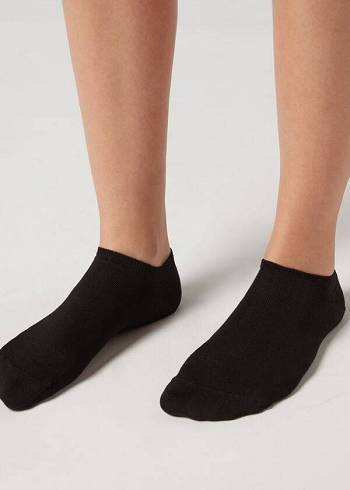Calcetines Calzedonia Algodon No-Show Hombre Negras | CL2896MA