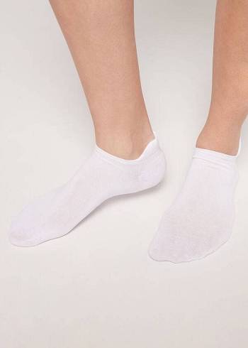 Calcetines Calzedonia Algodon No-Show rosa Mujer Blancas | CL2288EX