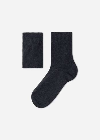 Calcetines Calzedonia Algodon with Fresh Feet Respirable Material Corta Niños Gris | CL3100OR