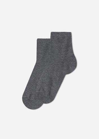 Calcetines Calzedonia Algodon with Fresh Feet Respirable Material Corta Niños Plateadas | CL3105RW