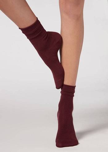 Calcetines Calzedonia Ankle with Cashmere Corta Mujer Rojas | CL2342PQ