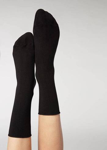 Calcetines Calzedonia Ankle with Cashmere Corta Mujer Negras | CL2345UT