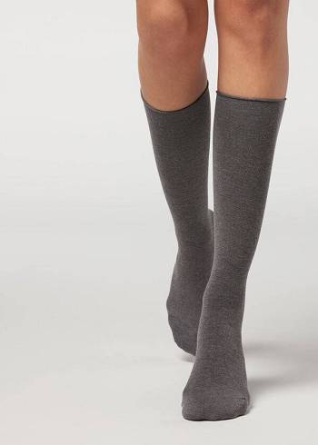Calcetines Calzedonia Cashmere Blend 3/4 Long Mujer Gris | CL2238TV