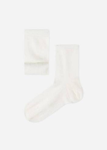 Calcetines Calzedonia Cashmere Blend Corta Niños Blancas | CL3165GL