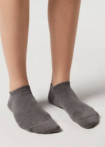 Calcetines Calzedonia Cashmere Blend No-Show Hombre Gris | CL2882FM