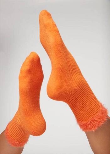 Calcetines Calzedonia Cashmere Corta with Soft Trim Mujer Naranjas | CL2359LH