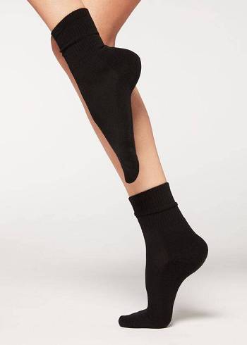 Calcetines Calzedonia Cashmere Deporte Corta Mujer Negras | CL2361JJ