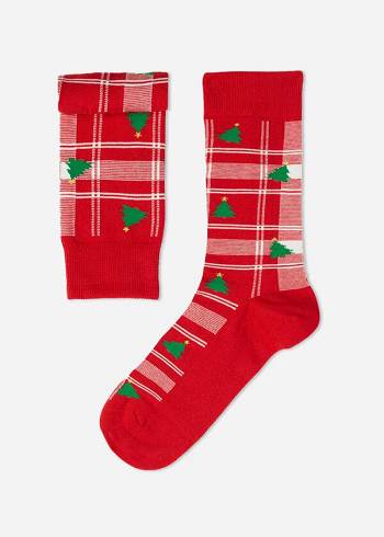 Calcetines Calzedonia Christmas Corta Crew Hombre Rojas | CL2800NB