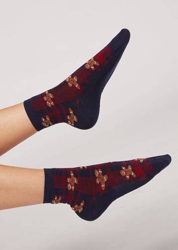 Calcetines Calzedonia Christmas Corta Mujer Negras | CL2374RW