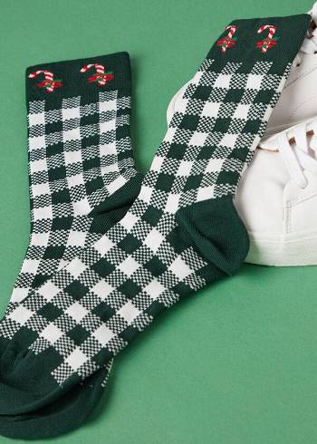 Calcetines Calzedonia Christmas Series Corta Crew Hombre Verde | CL2793YU