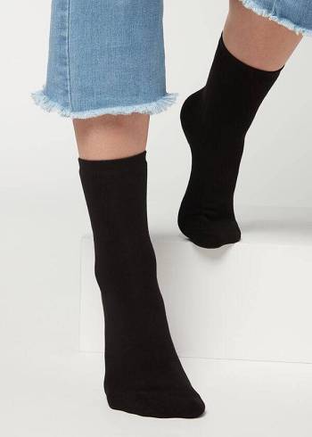 Calcetines Calzedonia Corta Algodon Thermal Mujer Negras | CL2490KI