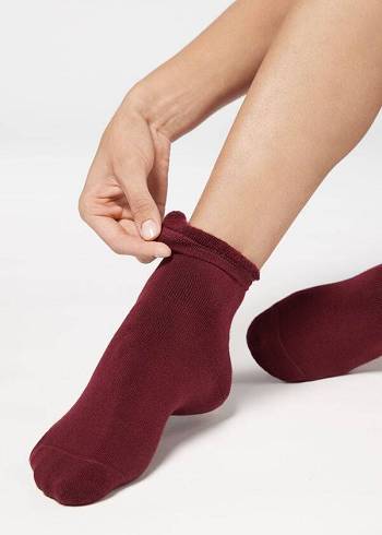Calcetines Calzedonia Corta Algodon Thermal Mujer Rojas | CL2491JJ